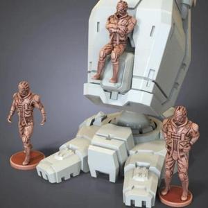 BattleMech Male Pilots 3D Printing Files for SLS/SLA | Static