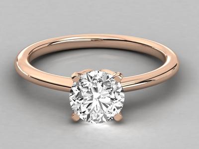 Women solitaire ring 3dm stl render detail