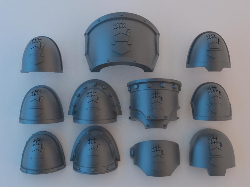 Space Marine Shoulder Pads - Iron Hands v1