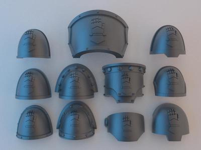 Space Marine Shoulder Pads - Iron Hands v1