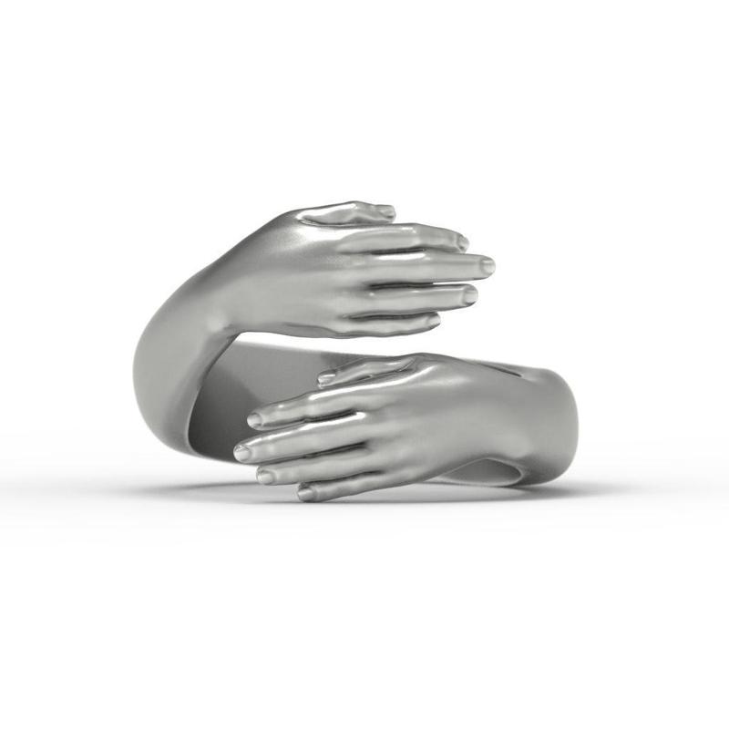 Hug ring hands ring STL