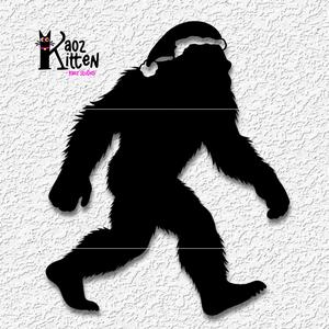 Santa Squatch wall art christmas bigfoot decor