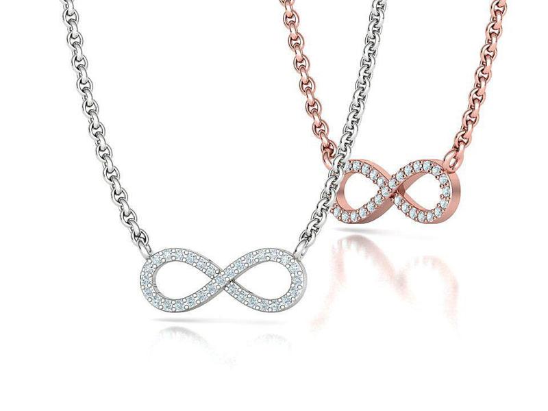 infinity diamond necklace 3dprint model Endless Love