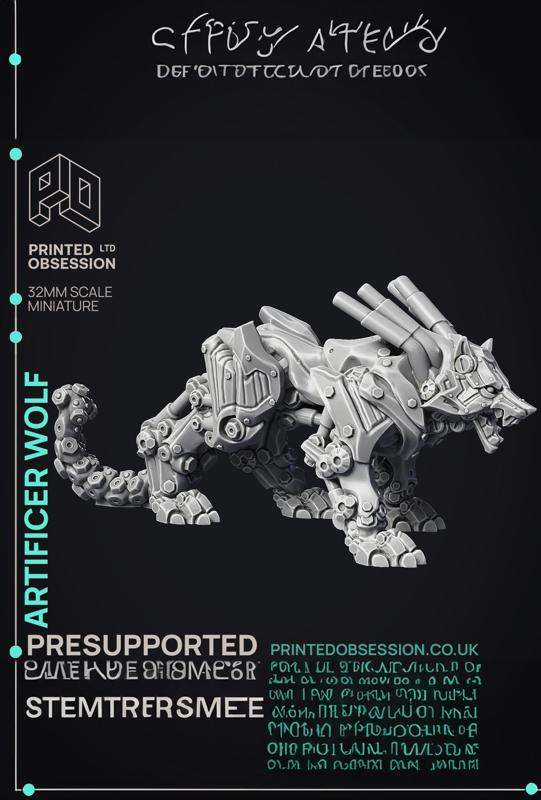 Artificer wolf - 2 Models - PRESUPPORTED - 32mm scale 