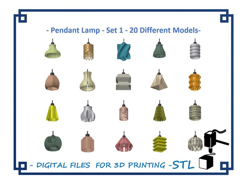 Pendant Lamp Set 1 - 20 Different Models 