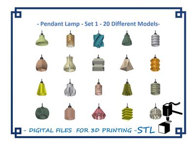 Pendant Lamp Set 1 - 20 Different Models 