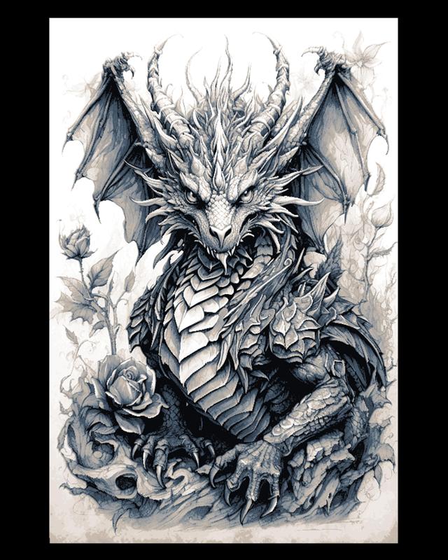 Sketch of a Dragon - Personality from a pencil - Wall art