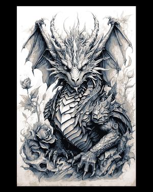 Sketch of a Dragon - Personality from a pencil - Wall art