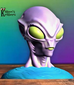 aqua alien bust figurine water being home decor