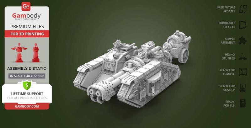 WH40K Malcador Tank STL files for 3D Printing | Assembly Model