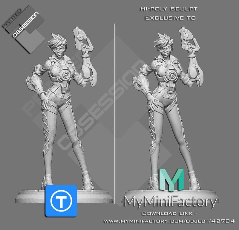 Overwatch - Tracer - Full character - Low poly. Hi-poly version in Description.