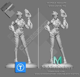 Overwatch - Tracer - Full character - Low poly. Hi-poly version in Description.