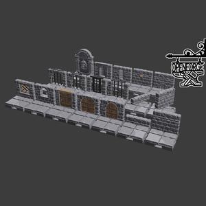 Dungeon Stone - Wall on Tile: Walls (Full Set)