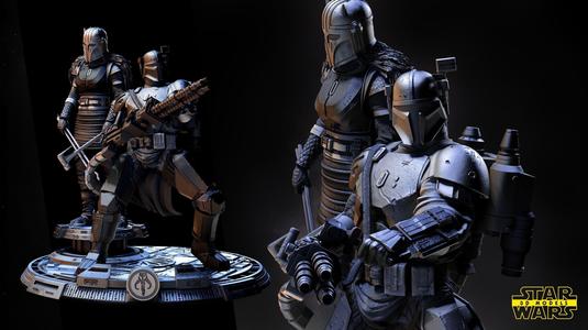 The Armorer and Paz Viszla Diorama Star Wars 3D Models
