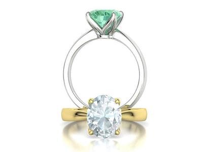 Elegant Solitaire Ring 10x8mm Oval stone Claw Setting