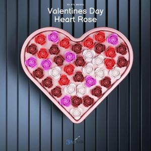 Valentine's Day Heart Rose 3D STL File, Romantic Design for 3D Printing, 3D Love Print Files, Romantic Special 3D Gift Idea