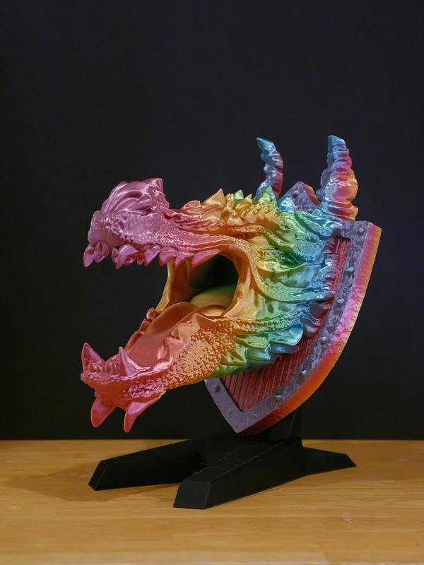 Dragon Bust Accessory Stand - Print in Place Version