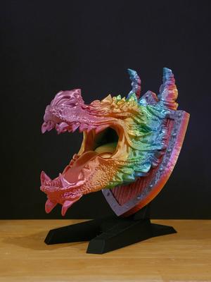 Dragon Bust Accessory Stand - Print in Place Version