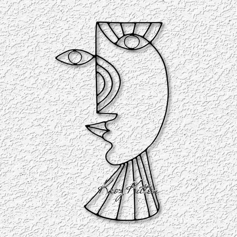 Cubism style abstract face wall art modern Picasso home decor