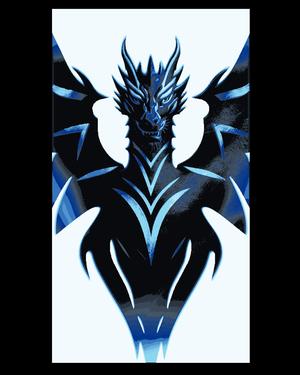 Modern Style Dragon Fantasy Design - Blue Dragon Hueforge Wallart