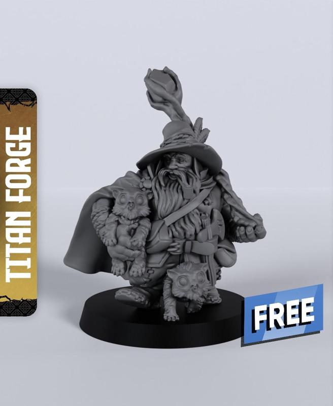 Dwarf Male Druid - With Free Dragon  - 5e DnD Inspired for RPG and Wargamers
