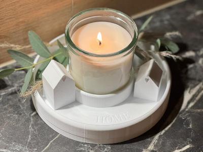 Candle Holder in Round Tray - Home