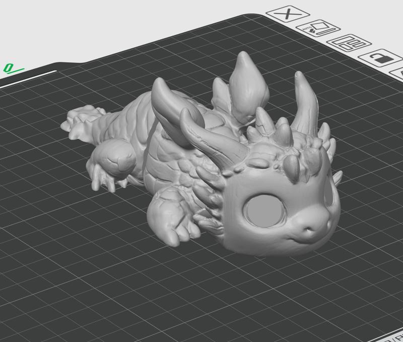Baby Earth Elemental Dragon - Articulated - 3D print STL and multicolor 3MF file