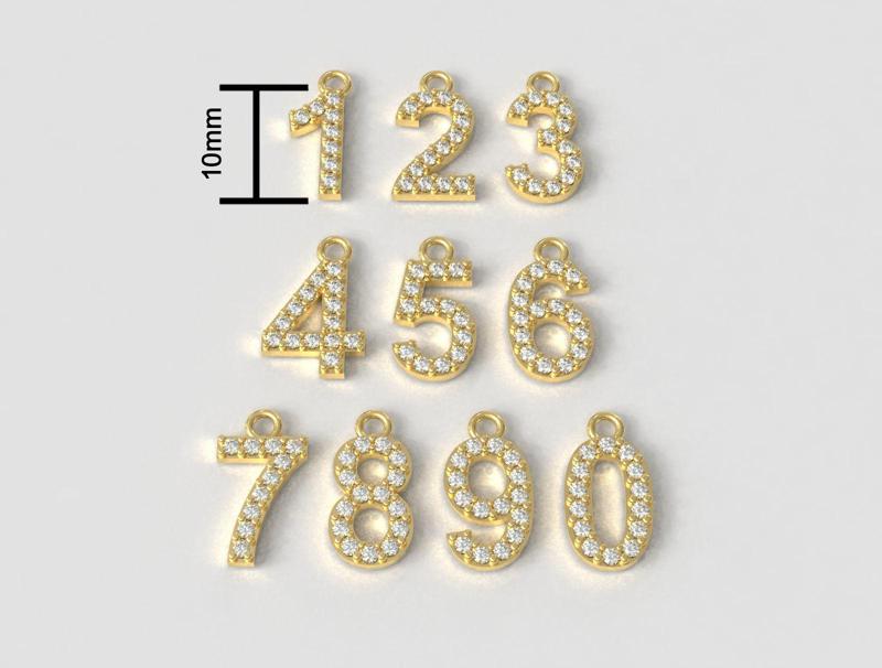 Diamond Numbers Pendants