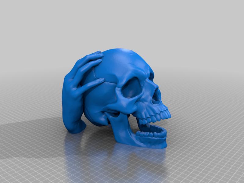 Hand And Skull Head