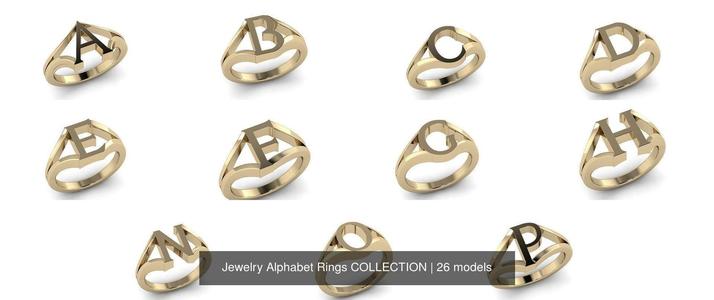 Jewelry Alphabet Rings COLLECTION