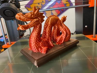 Display Stand for Golden Chinese Dragon