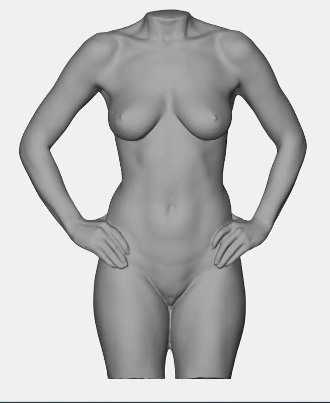3D Scan von Frau, Torso weiblich, famale, erotik, nude   