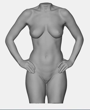 3D Scan von Frau, Torso weiblich, famale, erotik, nude   