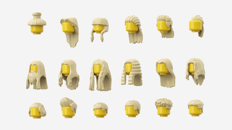 TwindBricks3D - Minifigures Hair pack 3