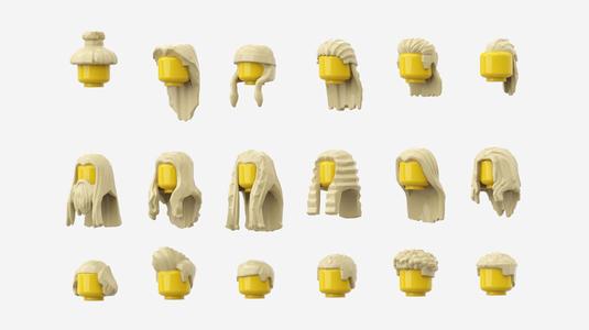 TwindBricks3D - Minifigures Hair pack 3