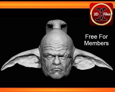 Even Piell - Star Wars Action Figure  Head Sculpt  - 3D Print