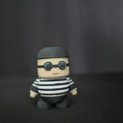 Bandit ARTICULATED TOY, PRINT-IN-PLACE, CUTE FLEXI, KEYCHAIN