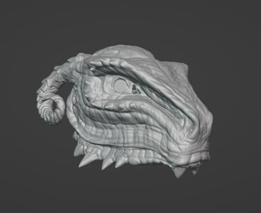 Argonian Reptile Head Mask movable Jaw