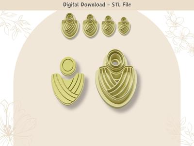 Unique Boho 02 Clay Cutter for Polymer Clay | Digital STL File | Clay Tools | 4 Sizes Clay Cutters 