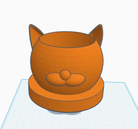 Cat Head Bust Flower Pot