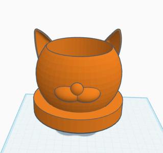 Cat Head Bust Flower Pot