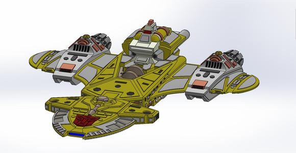 Autobot Shuttle (1986 Movie) Armada Scaled with stand mount