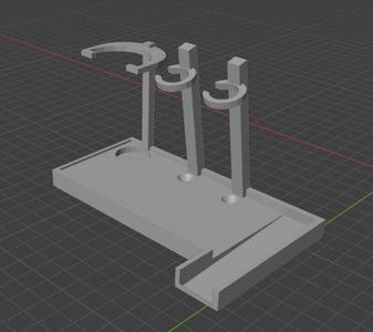Holder for toothbrush and toothpaste.