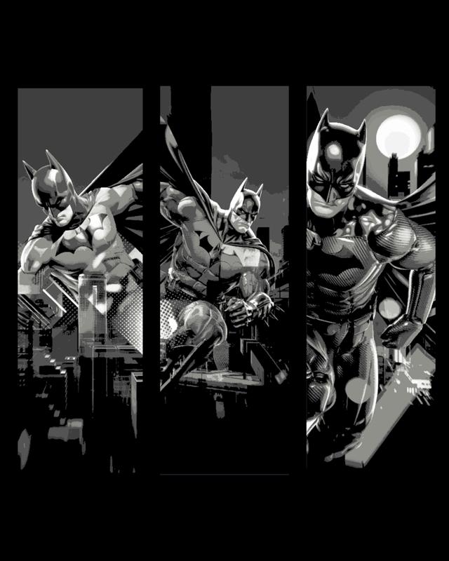Artistic Fan art depictions of Batman in a Pop art style - set of bookmarks
