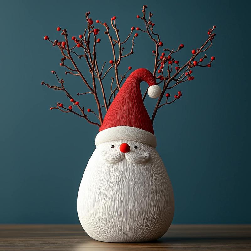 Santa Claus Vase - Holiday Cheer in Every Detail