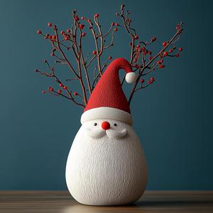 Santa Claus Vase - Holiday Cheer in Every Detail