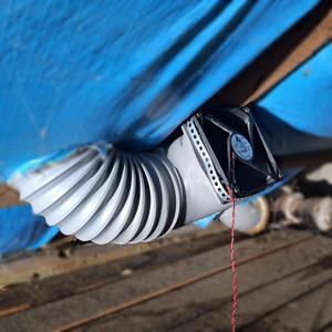 120mm Fan to 100mm Flexpipe 90° turn