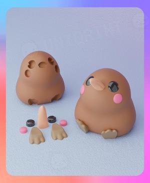 Little Kiwi Keychain (Separated Parts)