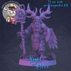 Stormrage Night Elf calm posed - 32mm scale printable miniature