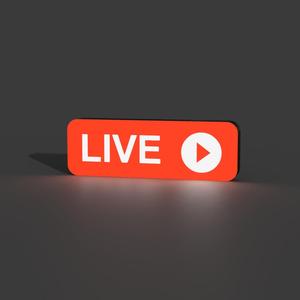 Live Play Button Lightbox LED Lamp